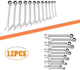 Ratchet Ring Spanner Set 12 Pieces Ratchet Spanner, Ratchet Spanner, Combination Spanner, Ring Spanner Wrench Set 8-19mm