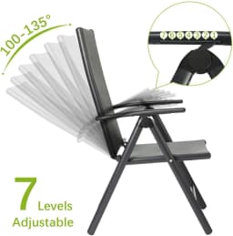 3Pcs Patio Dining Set, Outdoor Table and Chair Set Garden Backyard Poolside Deck with 2 Textilene Chairs,Adjustable Folding Back