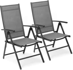 3Pcs Patio Dining Set, Outdoor Table and Chair Set Garden Backyard Poolside Deck with 2 Textilene Chairs,Adjustable Folding Back