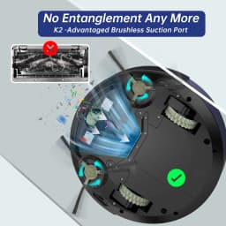 OKP K2 Robot Vacuum Cleaner,2000Pa Powerful Suction, 120Mins Runtime, Automatic Self-Charging, Wi-Fi/App/Alexa Contro