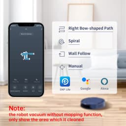 OKP K2 Robot Vacuum Cleaner,2000Pa Powerful Suction, 120Mins Runtime, Automatic Self-Charging, Wi-Fi/App/Alexa Contro