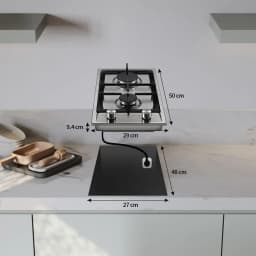 TopStrong 2-burner Stainless Steel with Automatic Flame Protection, Natural Gas Propane Built-in Gas Hob YYEUGCT-S02