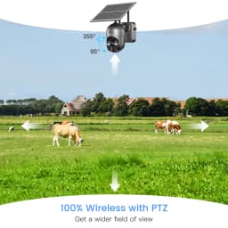 Ctronics 4G Surveillance Camera Outdoor Solar Panel 8W 14400mAh Battery Wireless Security Camera 2K Night Vision Auto Tracking