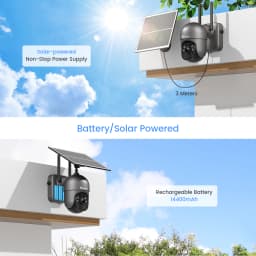 Ctronics 4G Surveillance Camera Outdoor Solar Panel 8W 14400mAh Battery Wireless Security Camera 2K Night Vision Auto Tracking