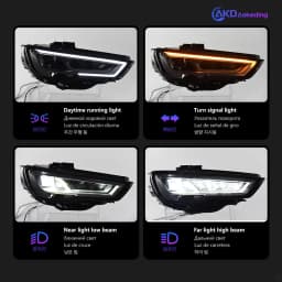 AKD Car Styling LED Head Lamp for Audi A3 Headlights 2013-2016 A3 8V LED Headlight Projector Lens DRL Head Lamp Auto Accessories