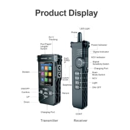 NOYAFA NF-8506 Network Cable Tester Supports PING Test/IP Scan/Network Port Speed Multifunction Cable Tracker Finding Tool
