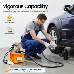 700Bar 7L Electric Driven Hydraulic Pump Single Acting Manual Valve Control 750W