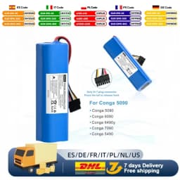 6500mAh Li-ion Battery Replacement For CECOTEC CONGA 5090 4090 3090 2090 Robot Vacuum Cleaner 14.4V Battery pack Accessories