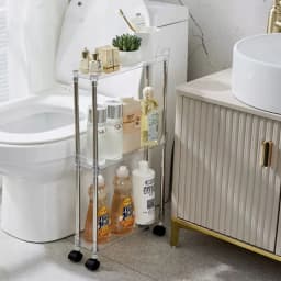 Slim Rolling Storage Cart, 3/4 Layers  9cm/12cm Organizer Mobile Shelving Unit for Kitchen Office Bathroom Laundry Narrow Places