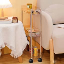Slim Rolling Storage Cart, 3/4 Layers  9cm/12cm Organizer Mobile Shelving Unit for Kitchen Office Bathroom Laundry Narrow Places