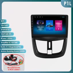 9" Hizpo 2Din Andoird14 Car Radio for Peugeot 207CC 2006 - 2015 Snapdragon 6115 GPS RDS DSP 4G BT Auto CarPlay 360° Camera