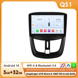9" Hizpo 2Din Andoird14 Car Radio for Peugeot 207CC 2006 - 2015 Snapdragon 6115 GPS RDS DSP 4G BT Auto CarPlay 360° Camera