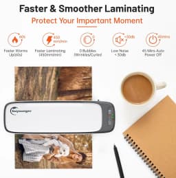 Laminator, Laminator Machine with 60s Warm-up, A3 Laminator Cold and Thermal with 25 Laminating Pouches for A3 A4 A5 A6, 6-in-1