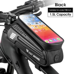 WEST BIKING Bicycle Top Tube Bag 7.0 Inch Phone Bag Waterproof Front Frame Cycling Bag Sensitive Touch Screen MTB Road Bike Bag