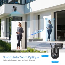Ctronics Surveillance WiFi Camera Dual Lens Optical Zoom Outdoor 360 PTZ Security Camera Human Auto Tracking Color Night Vision