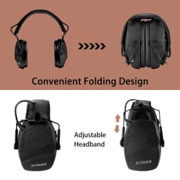 ZOHAN Electronic Shooting Ear Protection Sound Headphones Hearing Protecter Active Noise Reduction Hunting Tactical Earmuffs