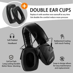 ZOHAN Electronic Shooting Ear Protection Sound Headphones Hearing Protecter Active Noise Reduction Hunting Tactical Earmuffs