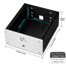 HiFi Aluminum Amplifier Case Amplifier Enclosure Chassis Cabinet DIY Box DAC