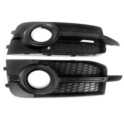 Pair For Audi A1 8X S-Line 2010-14 Honeycomb Front Bumper Fog Light Grille Cover