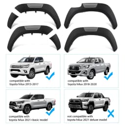 Fender Flares Wheel Arch for Toyota Hilux 2015-2020,2021-2024 Models 4X4 Car Auto Part Accessories 6pcs/Set Car Styling