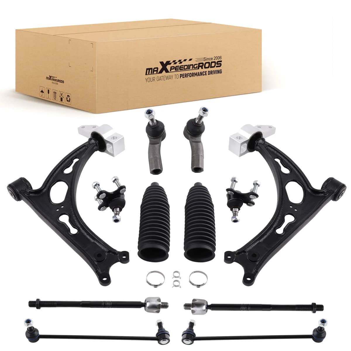 10-Pieces Suspension Control Arm Kit for Volkswagen Touran New Set Suspension Wishbone Front Tie Rod End