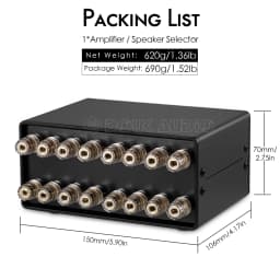 Nobsound Mini Passive 2-IN-2-OUT Power Amplifier / Speaker Switcher Box Stereo Audio A/B Selector Splitter