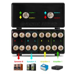 Nobsound Mini Passive 2-IN-2-OUT Power Amplifier / Speaker Switcher Box Stereo Audio A/B Selector Splitter