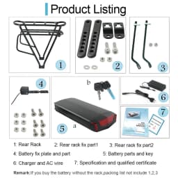 36V21AH Rear Rack Ebike Battery 52v 30ah Lithium Batteria 18650 21700 48V 14Ah for Electric Bicycle 250W 350W 500W 750W 1000W