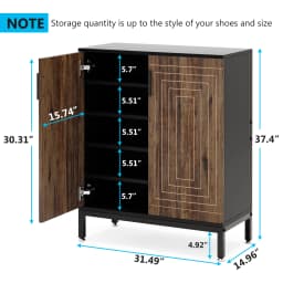 TRIBESIGNS WAY TO ORIGIN Shoe Cabinet, 20 Pairs Modern Shoe Storage Cabinet with Doors, 6-Tier Freestanding Shoe Organizer Rack
