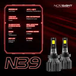 NOVSIGHT Led Car Headlight H1 H3 H4 H7 H11 H8 H9 H13 9005 9006 9007 9003 72W 10000LM 6000K Auto Headlamp Fog Light Bulbs