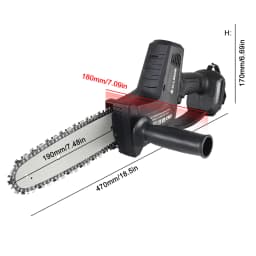 Allsome 8 In Cordless 21V Mini Chain Chainsaw Hand Pruning Saw Electric Woodworking Garden Cutting Tools For Makita Battery