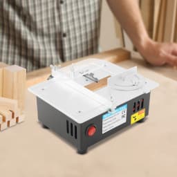 Mini Desktop Table Saw with 4 Saw Blades, 7 Speed Adjustable Small Cutting Machine 5000RPM for PCB/Stick/Acrylic/Veneer Cutting
