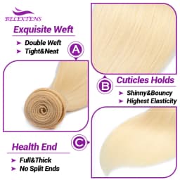 20 22 24 Inch 613 Blonde Straight Human Hair Bundles Can Be Dyed Brazilian Top Quality Raw Bundles Human Hair 3 Days Delivery