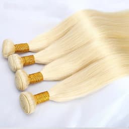 20 22 24 Inch 613 Blonde Straight Human Hair Bundles Can Be Dyed Brazilian Top Quality Raw Bundles Human Hair 3 Days Delivery