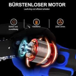 DayPlus 21V 4/6/12" Cordless Chainsaw Portable Electric Chain Saw Handheld Pruning Saw Rechargeable Branch Pruner Pruning Shears