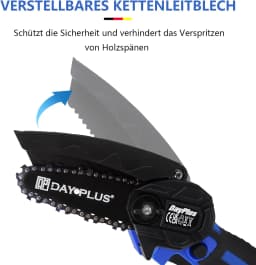 DayPlus 21V 4/6/12" Cordless Chainsaw Portable Electric Chain Saw Handheld Pruning Saw Rechargeable Branch Pruner Pruning Shears