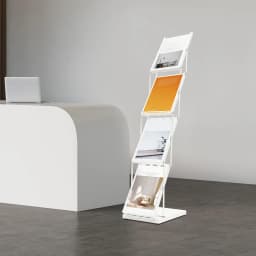 Foldable Magazine Rack with 4 Pockets A4 Brochure Holder Portable Display Stand for Exhibition And Trade Show