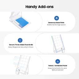 Foldable Magazine Rack with 4 Pockets A4 Brochure Holder Portable Display Stand for Exhibition And Trade Show
