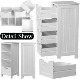 DayPlus Chest of Drawers Storage Cabinet Bedroom,White Chest of Drawers, 4 Drawers Dresser for Bedroom,Living Room,Hallway