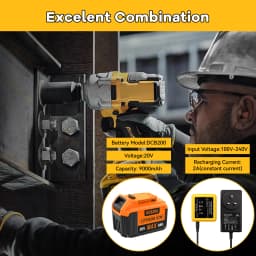 9000MAH For Dewalt DCB200 Replacement Battery Compatible Charger For Dewalt 18V 20V Tools DCB120 DCB182 DCB200 DCB609 Battery
