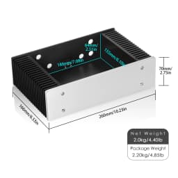 Nobsound Aluminum Housing for DIY Amplifier Amplifier Chassis Metal Case Enclosure Box