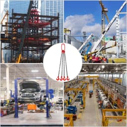SucceBuy 4T Chain Sling 1M / 2M x 8MM Four Leg with Powder Coating Steel Hook - Grade 80 High Temperature Resistance for Lifting