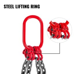 SucceBuy 4T Chain Sling 1M / 2M x 8MM Four Leg with Powder Coating Steel Hook - Grade 80 High Temperature Resistance for Lifting