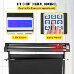 SucceBuy 28/34/53 Inch Semi-Automatic Vinyl Cutter Plotter Cutting Printer Floor Stand 3 Blades LCD Display SIGNMASTER Software