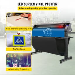 SucceBuy 28/34/53 Inch Semi-Automatic Vinyl Cutter Plotter Cutting Printer Floor Stand 3 Blades LCD Display SIGNMASTER Software