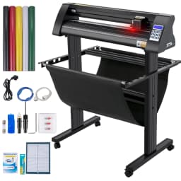 SucceBuy 28/34/53 Inch Semi-Automatic Vinyl Cutter Plotter Cutting Printer Floor Stand 3 Blades LCD Display SIGNMASTER Software