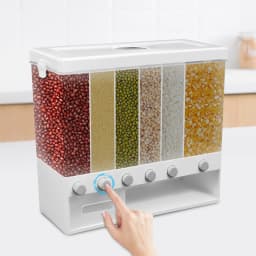 6-Lattice Cereal Cans Large Capacity Dry Food Dispenser Insect-Proof Box For Storing Black Rice and Mung Beans 1.7KG