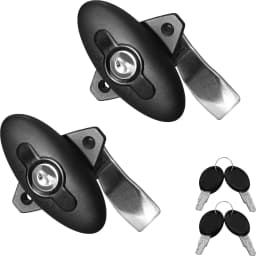 2PCS Camper Shell Locks and Keys, Rv T Handle Lock for Storage Door Pickup Truck Camper Shell Door and Boat, Camper Door RV Lock