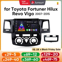 Junsun V1 Plus Car Radio For Toyota Fortuner Hilux Revo Vigo 2007 - 2015 wireless CarPlay Android Auto No 2 din 2din DVD