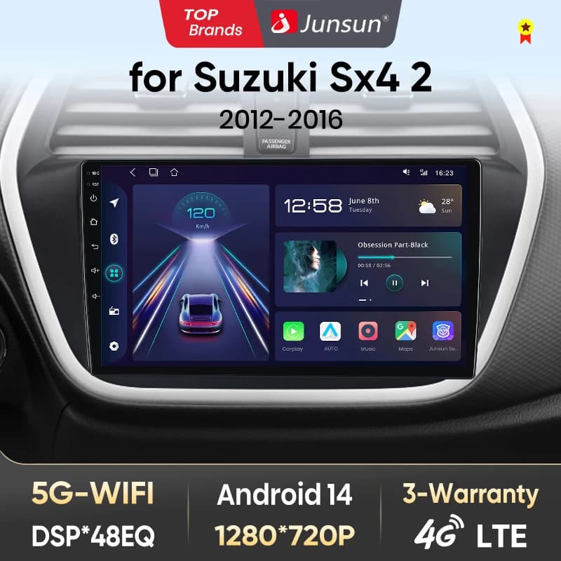 Junsun Car Radio For Suzuki SX4 S-Cross 2012 - 2017 wireless CarPlay Android Auto car intelligent systems No 2 din 2din DVD